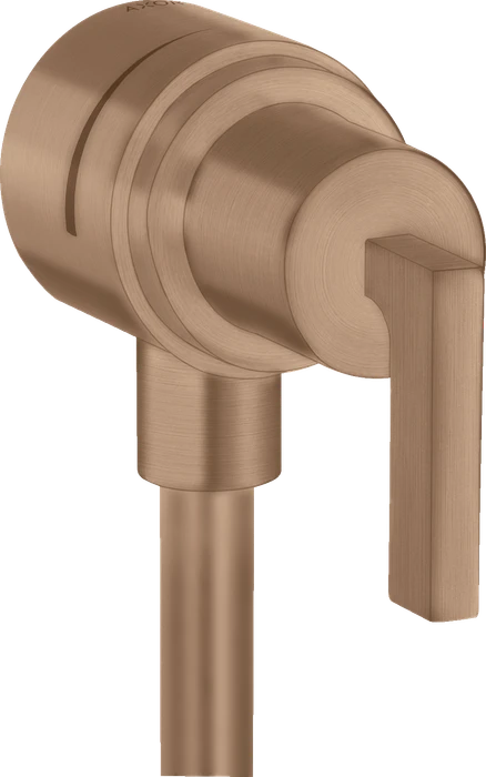 Hansgrohe Axor Citterio Wandanschluss Stop mit Rückflussverhinderer, Absperrventil und Hebelgriff brushed red gold
