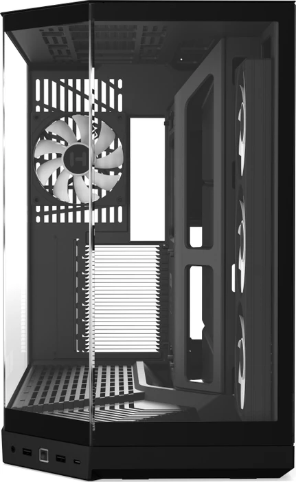 Hyte Y50 Pitch Black, schwarz, Glasfenster