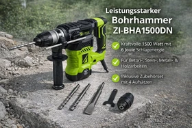 Zipper ZI-BHA1500DN Elektro-Bohr-/Meißelhammer inkl. Koffer