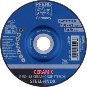Pferd E 150-4.1 CERAMIC SGP STEELOX Schleifscheibe, 150x4.1x22.23mm, 10 Stück