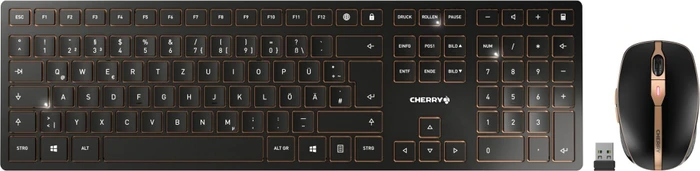 Cherry DW 9100 Slim schwarz/bronze, USB/Bluetooth, DE + McAfee Total Protection Bundle