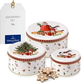 Villeroy & Boch Winter Collage Gebäckdose Aufbewahrungsbehälter-Set, 3-tlg.