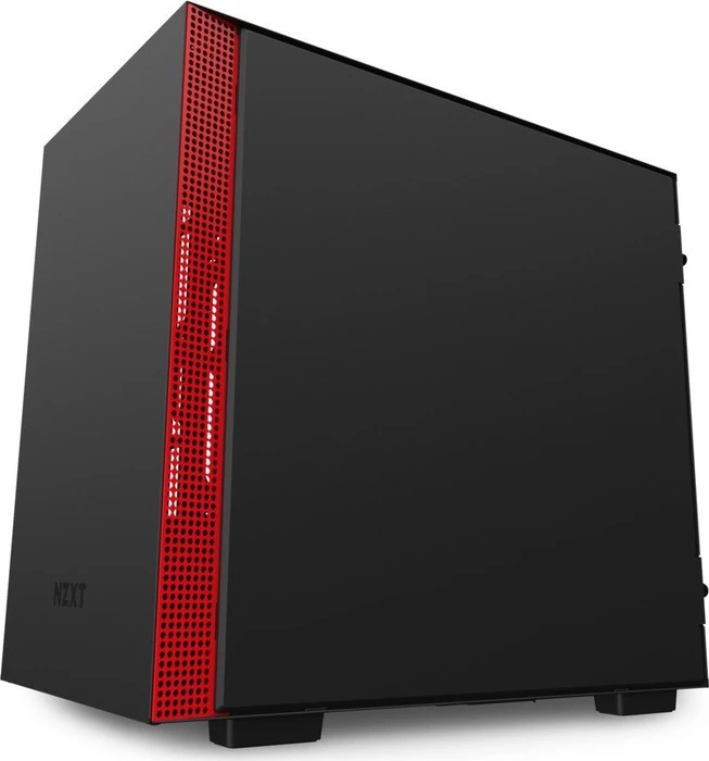 NZXT H210, schwarz/rot, Glasfenster, Mini-ITX