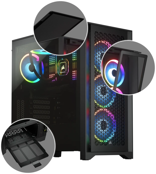 Corsair 4000D Airflow, schwarz, Glasfenster