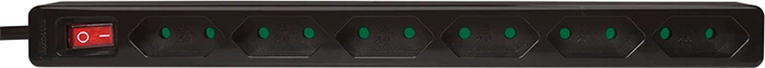 LogiLink Steckdosenleiste mit Schalter, 6-fach, Euro schmal, 1.5m, schwarz