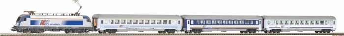 Piko - Spur H0 Start-Set - Start-Set mit Bettung E-Lok Taurus mit 3 IC Wagen PKP