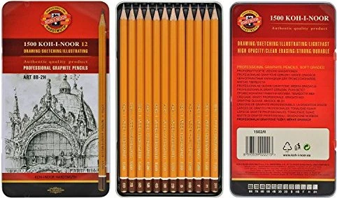 KOH-I-NOOR 1502/12 - Satz Graphitstifte ART, 8B-2H - 12 Stück, 12 Stück Image