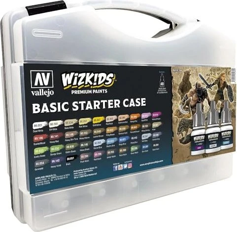 Vallejo Wizkids Basic Starter Case Farbset, 40-tlg.