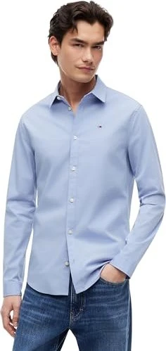 Tommy Hilfiger Slim Fit Popeline Hemd langarm lavender lustre (Herren)