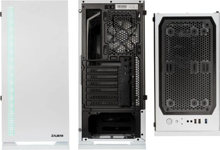 Zalman S5, weiß, Glasfenster