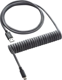 CableMod Classic Coiled Keyboard Cable USB Micro-B auf USB-A, Tastaturkabel (Spiral-Textilkabel), 1.5m, Carbon Grey