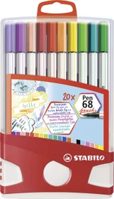 STABILO Pen 68 brush sortiert, 20er-Set, Etui