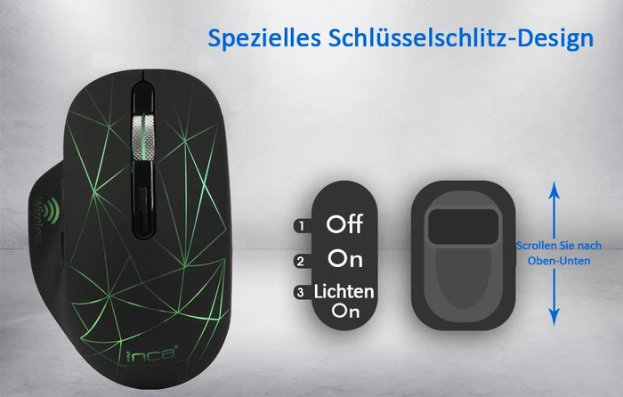 Inca IWM-551 Wireless Mouse schwarz, USB