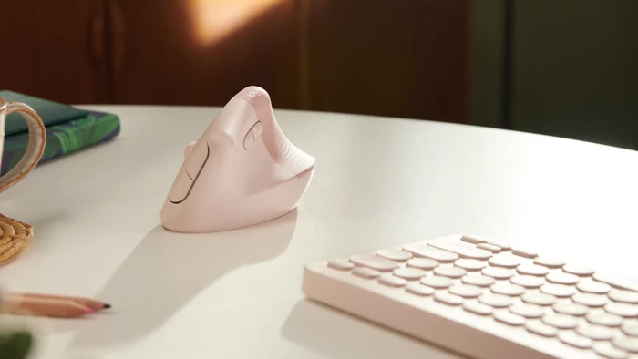 Logitech Lift Vertical Ergonomic Mouse, Rose, Logi Bolt, USB/Bluetooth