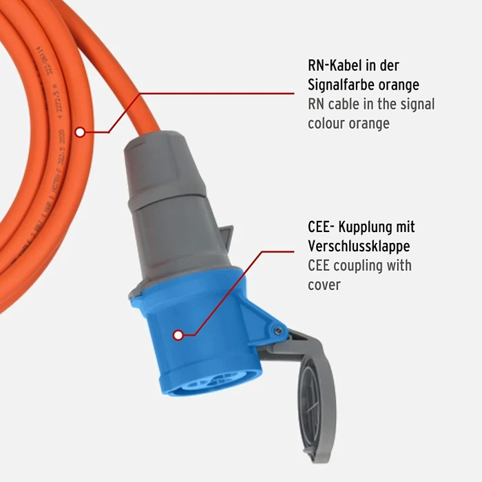 Brennenstuhl CEE Camping-Verlängerungskabel IP44 orange, 5m