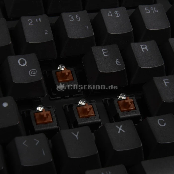 Ducky One 2 TKL PBT, LEDs blau, schwarz, MX BROWN, USB, DE