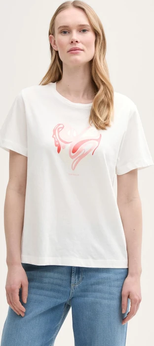 Tom Tailor Print T-Shirt kurzarm offwhite (Damen)