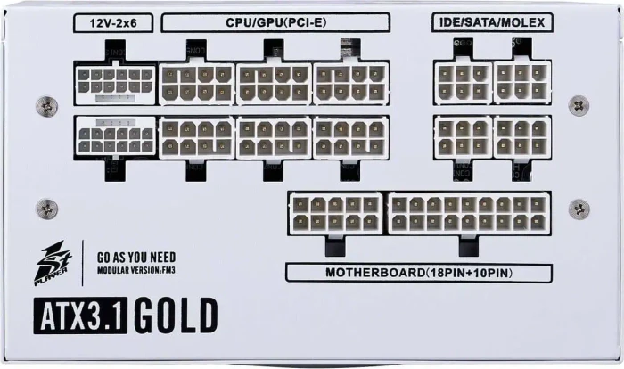 1st Player NGDP Gold weiß 1000W, ATX 3.1