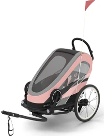 Cybex Zeno Fahrradanhänger schwarz/rosa/silber