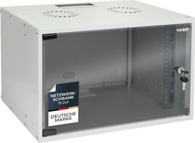 HMF 65700 19" Serverschrank 7HE, unmontiert, Sicherheitsglastür, IP20, grau, 400mm tief