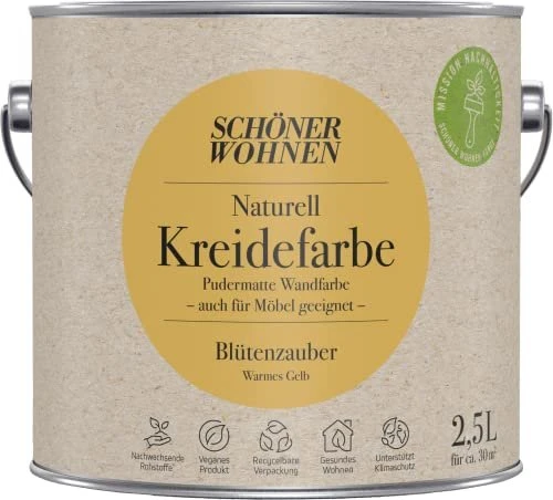Schöner Wohnen Naturell Kreidefarbe innen blütenzauber warmes gelb, 2.5l