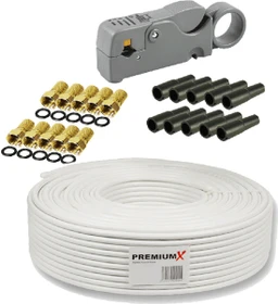 PremiumX Basic Koaxialkabel 135dB 4-fach geschirmt 100m