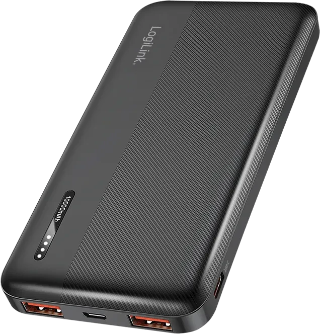 LogiLink Powerbank 10000mAh PD 20W 2x USB-A + USB-C schwarz