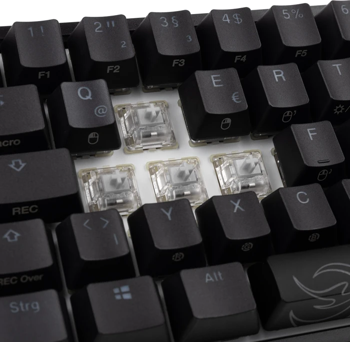Ducky One 2 Pro Mini, PBT, schwarz, LEDs RGB, MX SPEED RGB Silver, USB, DE