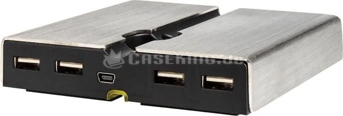 Xtrfy B1 Mouse Bungee mit 4-port USB Hub, Mauskabelhalterung, gelb/silber