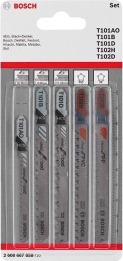 Bosch Professional Wood and Plastics Stichsägeblatt-Set, 5-tlg.