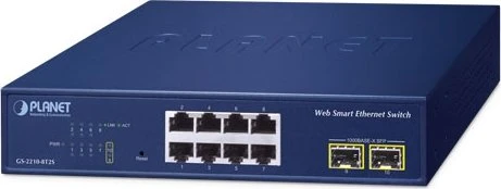 Planet GS-2210 Rackmount Gigabit Managed Switch, 8x RJ-45, 2x SFP