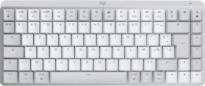 Logitech MX Mechanical Mini for Mac, Pale Grey, Logi Bolt, Kailh Choc V2 LOW PROFILE BROWN, USB/Bluetooth, FR