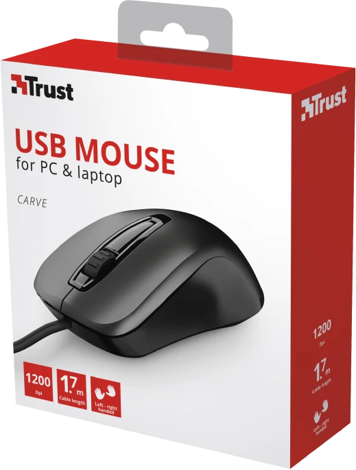 Trust Carve Mouse schwarz, USB