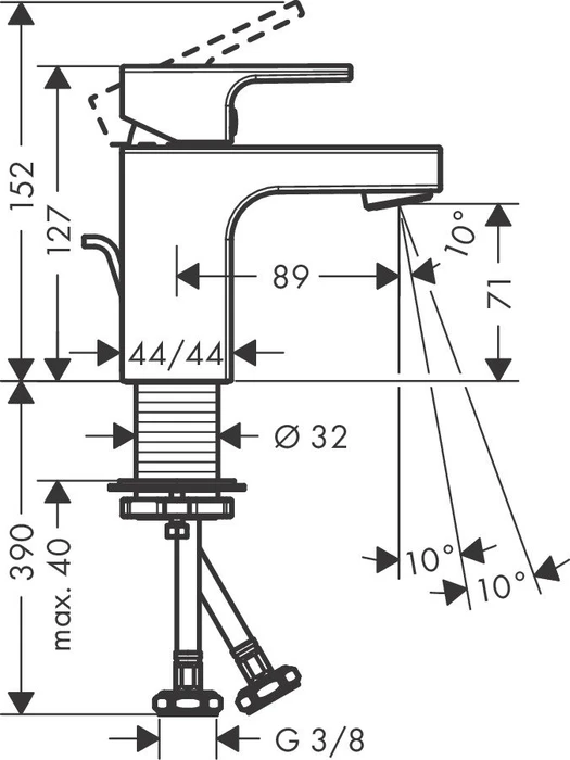 Hansgrohe Vernis Shape 70 CoolStart Waschbeckenarmatur mit Ablauffernbedienung chrom
