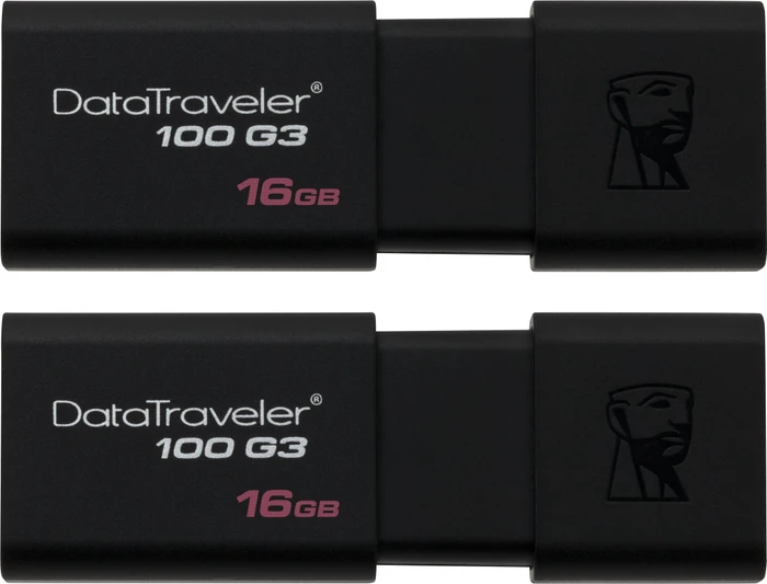 Kingston DataTraveler 100 G3 16GB, USB-A, USB 3.2 Gen 1×1, 2er-Pack