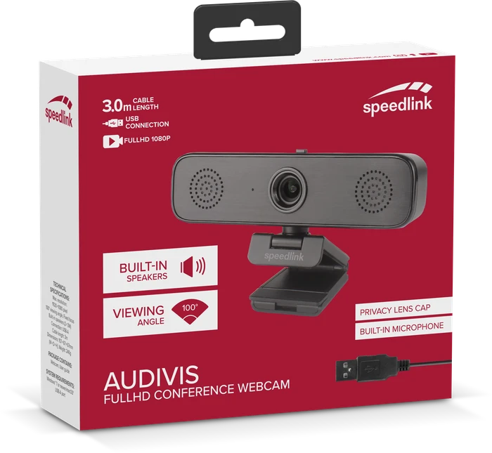 Speedlink AUDIVIS 1080p Konferenz Webcam