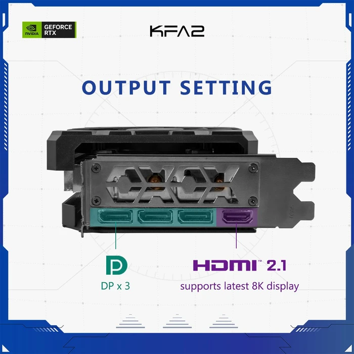 KFA2 GeForce RTX 3060 Ti Plus V2 (1-Click OC), 8GB GDDR6X, HDMI, 3x DP, bulk