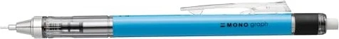 Tombow MONO graph Druckbleistift HB 0.7mm grau, neonblau, Radierer
