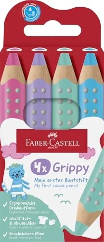 Faber-Castell Grippy Jumbo Pastell Buntstift sortiert, 4er-Set
