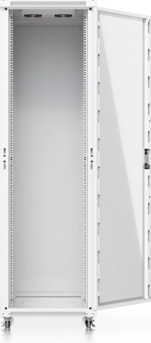 Ubiquiti 42U Rack Cabinet, 19" Rackschrank 42HE, mit Rollen, Glastür, weiß, 800mm tief
