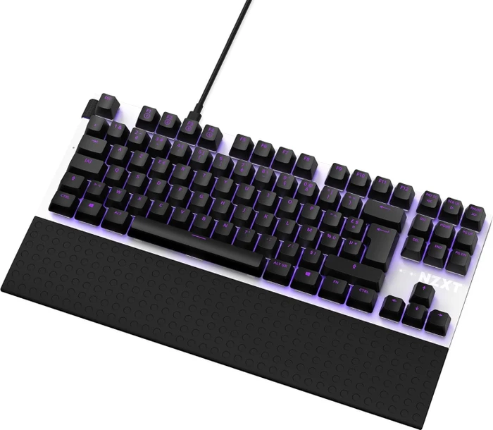 NZXT Function Tenkeyless, matt weiß, LEDs RGB, hot-swap, Gateron RED, USB, FR
