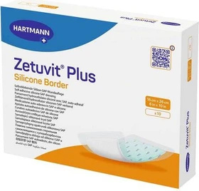 Hartmann Zetuvit Plus Silicone Border Saugkompressen steril, 16 x 26cm, 10 Stück