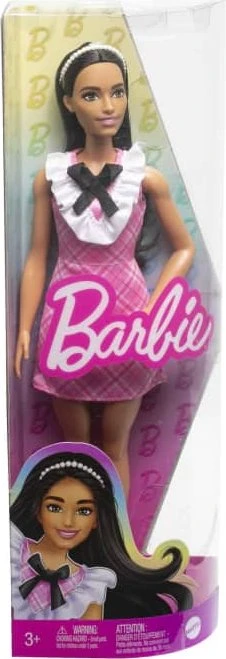 Mattel Barbie - Fashionistas Barbie mit schwarzem Haar und Karokleid