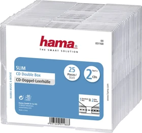 Hama CD-Leerhülle Slim Double, 25 Stück