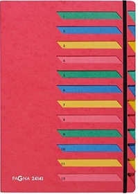 Pagna Deskorganizer Classic Ordnungsmappe, 12 Fächer, A4, rot