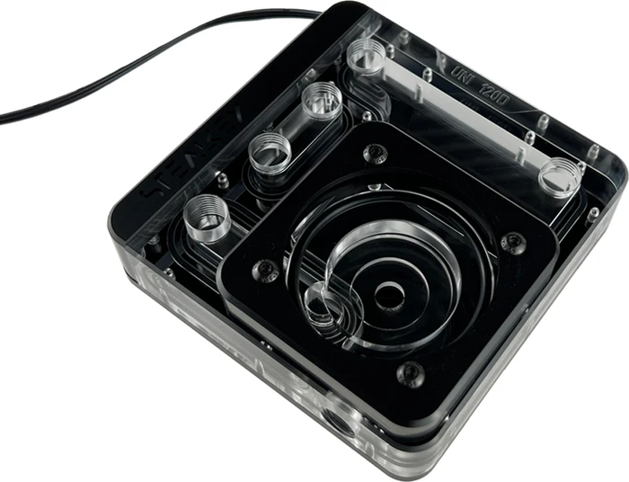 Stealkey Customs UNI 120D Distro-Plate Black Edition, Verteilerplatte inkl. D5/DDC Adapter