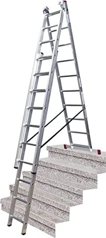Krause Corda Alu 3-tlg. Teleskop-Mehrzweckleiter, 3x 10 Stufen