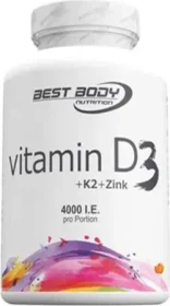 Best Body Nutrition Vitamin D3 + K2 + Zink Tabletten, 80 Stück
