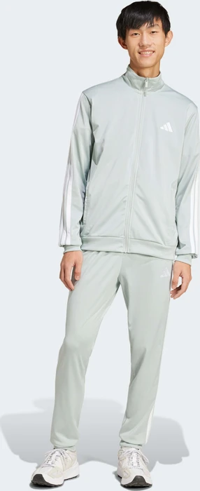 adidas Basic 3-Streifen Tricot Trainingsanzug wonder silver (Herren)