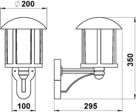 albert 1836 Sensor Wandleuchte stehend schwarz-silber